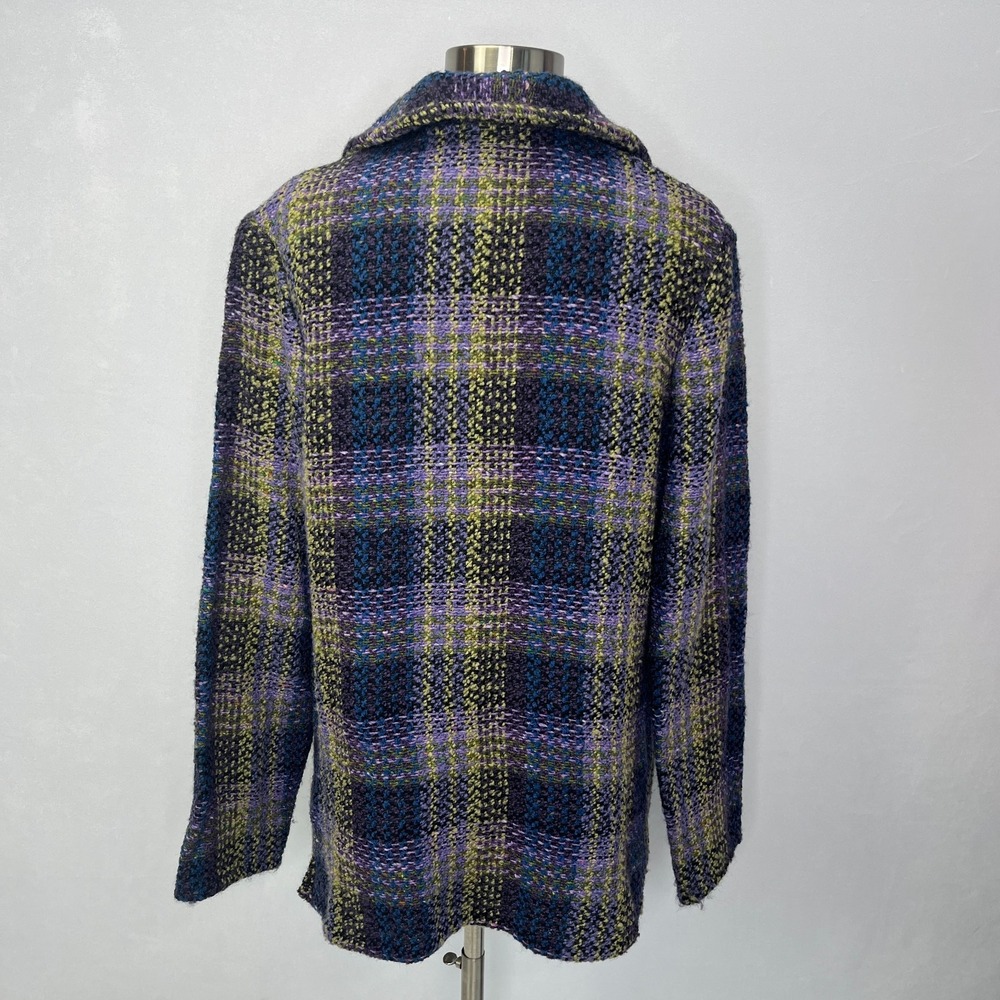 Boyne Valley Weavers Purple Multicolor Jacket Wool Alpaca Ireland Womens Small - Picture 8 of 11